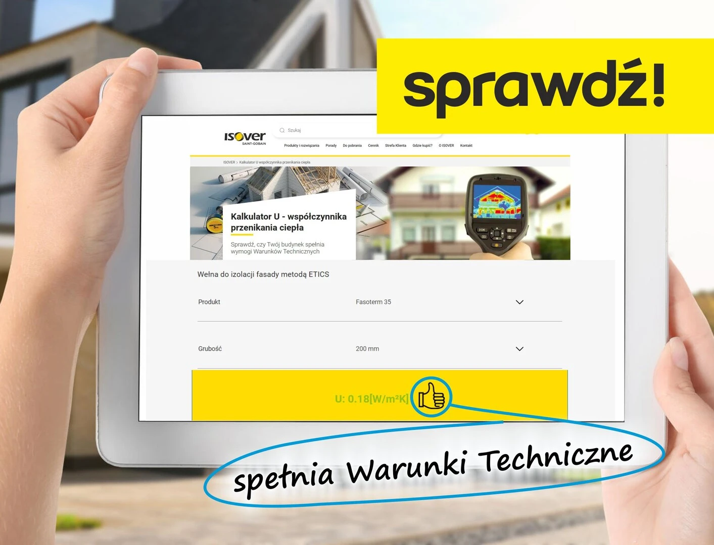 Kalkulator współczynnika U (przenikania ciepła)  ISOVER