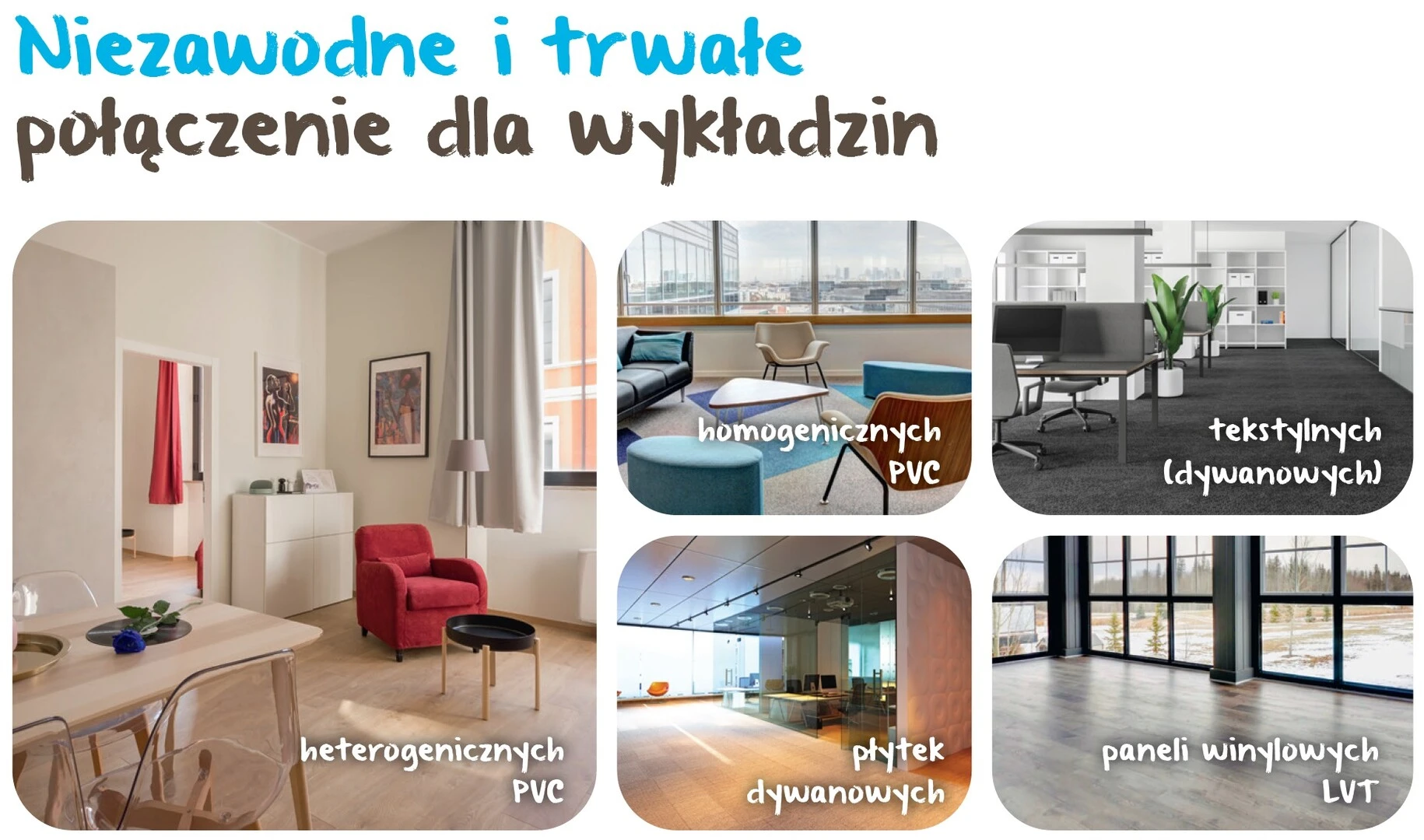 Rodzaje wykładzin do stosowania klejów weber.floor